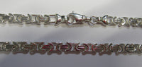 30" 6mm Large Solid .925 Sterling Silver Flat Byzantine Chain Necklace Jewelry Made in Italy 81860