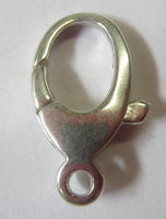 18mm Solid .925 Sterling Silver Oval Cast Balloon Clasp Trigger Lobster Claw FREE Shipping