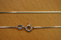 1.1mm Solid Sterling Silver Italian Made Box Chain Made in Italy 24" Stamped 925