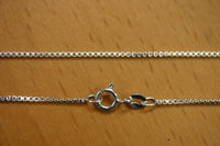 1.3mm Solid Sterling Silver Italian Made Box Chain Made in Italy 16" Stamped 925