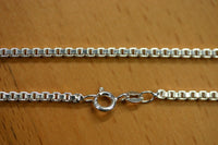 2.4mm Solid Sterling Silver Italian Made Box Chain Made in Italy 20" Stamped 925