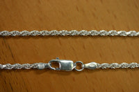 18" 2.2mm Solid Sterling Silver Italian Made Diamond cut Rope Chain Necklace Made in Italy Stamped 925