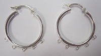 25mm 5 Rings Hoop Earrings Solid 925 Sterling Silver Hinged Chandelier Hoop Earrings Findings