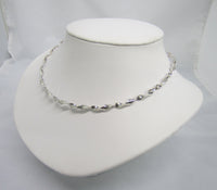 Solid 925 Sterling Silver Round Shape Heavy Big Twisted Style Choker Collar Wire Necklace