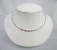 Solid 925 Sterling Silver Round Shape Twisted Rope Style Choker Collar Wire Necklace Heavy