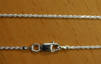 1.4mm Solid Sterling Silver Italian Made Diamond cut Rope Chain Necklace Made in Italy 18" Stamped 925