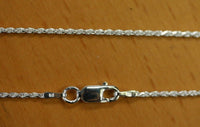 1.4mm Solid Sterling Silver Italian Made Diamond cut Rope Chain Necklace Made in Italy 20" Stamped 925