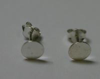 1 pair 6mm Sterling Silver Solid 925 Flat Pad Post Stud Earrings with Ear nuts --US SELLER--