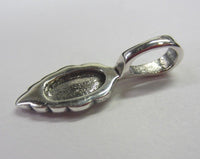 7mm x 20.7mm Solid 925 Sterling Silver Glue on Bail Leaf Pendant bail Medium