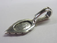 8.2mm x 25.3mm Solid 925 Sterling Silver Glue on Bail Leaf Pendant bail Medium Large