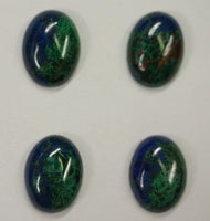 2pcs Natural Azurite Malachite Calibrated Oval Cabochon High Quality Gemstones 8x10 10x12 10x14