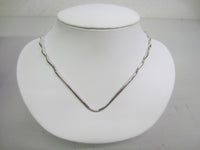 Solid 925 Sterling Silver Choker Collar Wire Necklace V Shape Wave Style