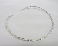 Solid 925 Sterling Silver Round Shape Heavy Big Twisted Style Choker Collar Wire Necklace