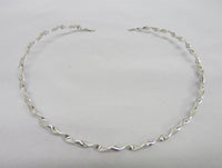 Solid 925 Sterling Silver Round Shape Heavy Big Twisted Style Choker Collar Wire Necklace