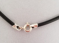 2.5mm Neoprene Necklace with Sterling Silver Clasp 16" 18" 20" 22" and 24"