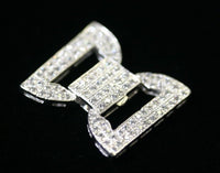 26mm High Polished Sterling Silver Solid 925 CZ Cubic Zirconia Clasp 6 strand Large Clasp