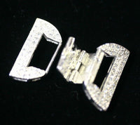 26mm High Polished Sterling Silver Solid 925 CZ Cubic Zirconia Clasp 6 strand Large Clasp