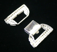 26mm High Polished Sterling Silver Solid 925 CZ Cubic Zirconia Clasp 6 strand Large Clasp