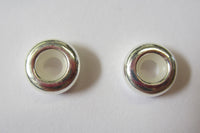4pcs 8mm Sterling Silver Adjustable Rubber Stopper for Necklace Bracelet 4mm Hole