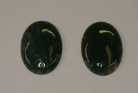 Lot of 2 Moss Agate Oval Cabochon High Quality 12x16mm 13x18mm 15x20mm Gemstones