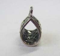 15mm x 10.5mm Solid .925 Sterling Silver Filigree Bali Style Pendant Bail