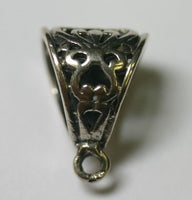 15mm x 10.5mm Solid .925 Sterling Silver Filigree Bali Style Pendant Bail