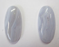 12x25mm 25x12mm Natural Blue Lace Agate Long Oval Cabochon High Quality Gemstones US SELLER