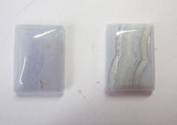 2pcs 10x14mm Natural Blue Lace Agate Rectangle Cabochon High Quality Gemstones US SELLER