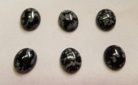 6pcs Natural Snowflake Obsidian Oval Cabochon High Quality 10x12 10x14 12x16 13x18mm Gemstones Jewelry