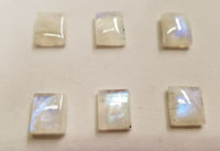 Natural Rainbow Moonstone Rectangle Calibrated Cabochon High Quality 6x8mm 7x9mm 9x11mm 10x12mm Gemstones