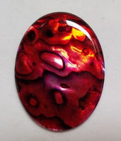 Natural Paua Shell Red Oval Cabochon High Quality 18x25mm 22x30mm 30x40mm Gemstones US SELLER