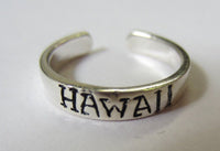 3.2mm Sterling Silver Adjustable Toe Ring HAWAII Design Oxidized Jewelry