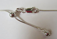 1.1mm Solid 925 Sterling Silver Adjustable Round Snake Necklace Chain up to 22" Jewelry