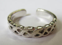 Sterling Silver Adjustable Toe Ring Celtic Design Solid 925 Thick and Heavy Jewelry