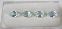 2pcs 6x9mm Natural Sky Blue Topaz Pear Faceted Gemstones Gems FREE Gem Jar Jewelry