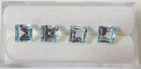 5pcs 3mm Natural Sky Blue Topaz Square Faceted Gemstones Gems FREE Gem Jar Jewelry