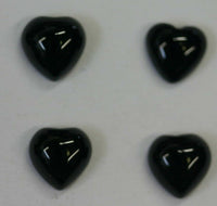 4pcs 8mm Black Onyx Calibrated Heart Cabochon Cab Gems Gemstones US SELLER