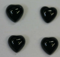 4pcs 10mm Black Onyx Calibrated Heart Cabochon Cab Gems Gemstones US SELLER