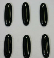 4pcs 7x14mm Black Onyx Calibrated Long Oval Cabochon Cab Gems Gemstones US SELLER