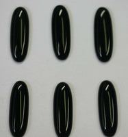 4pcs 7x20mm Black Onyx Calibrated Long Oval Cabochon Cab Gems Gemstones US SELLER