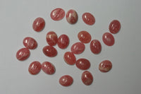 2pcs 7x9mm Natural Rhodochrosite Calibrated Oval Cabochon Cab Gems Gemstones Jewelry
