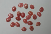 2pcs 4x6mm Natural Rhodochrosite Calibrated Oval Cabochon Cab Gems Gemstones Jewelry
