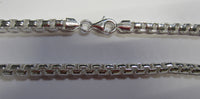 20" 5.3mm Solid 925 Sterling Silver Long Large Box Chain Necklace Made in Italy Jewelry 80053