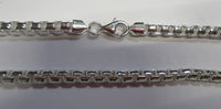 22" 5.3mm Solid 925 Sterling Silver Long Large Box Chain Necklace Made in Italy Jewelry 80053